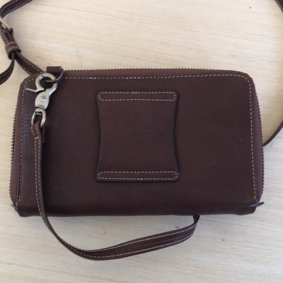 Leather purse / clutch / crossbody bag. Brown. - Picture 12 of 15